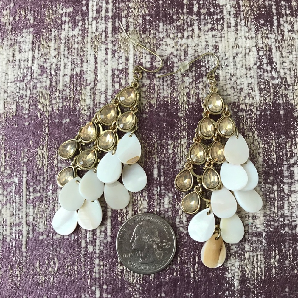 Fishscale Seashell Dangle Earrings
